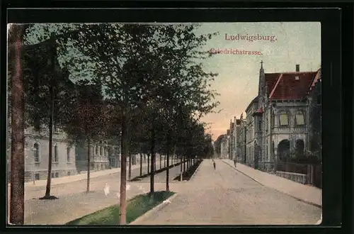 AK Ludwigsburg, Partie in der Friedrichstrasse