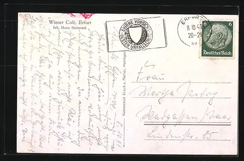 AK Erfurt, Wiener Cafe, Innenansicht