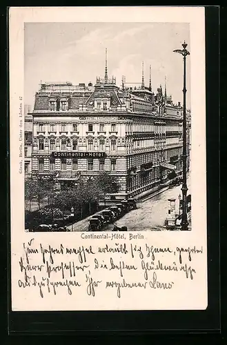 AK Berlin, Continental-Hotel, Neustädtische Kirchstrasse 6 /7