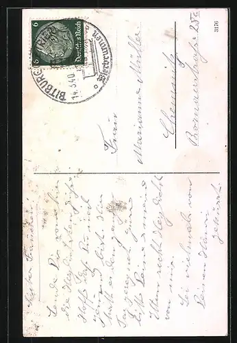 AK Bitburg i. Eifel, Totalansicht, Römermauer m. Wasserturm