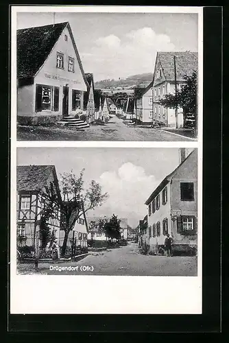 AK Drügendorf, Handlung von Hch. Fuchs, Strassenpartie