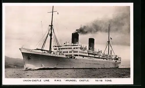 AK Passagierschiff RMS Arundel Castle der Union-Castle Line
