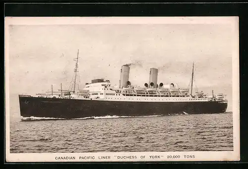 AK Passagierschiff Duchess of York, Canadian Pacific Liner