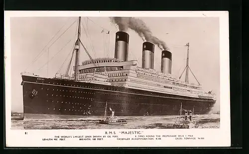 AK Passagierschiff RMS Majestic