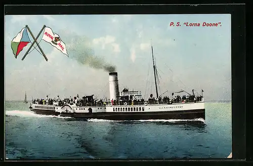 AK Passagierschiff PS Lorna Doone auf hoher See