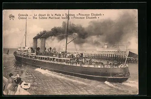 AK Passagierschiff Princesse Elisabeth beim Ablegen