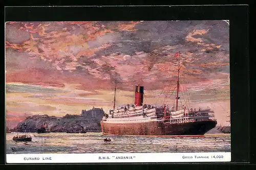 AK Passagierschiff RMS Andania der Cunard Line