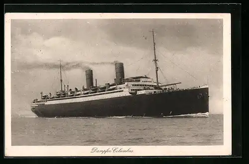 AK Dampfer Columbus in voller Fahrt
