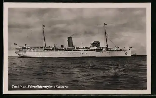 AK Turbinen-Schnelldampfer Kaiser auf See