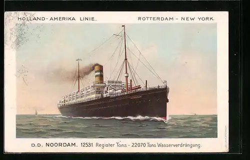 AK Passagierschiff Noordam der Holland-Amerika Linie