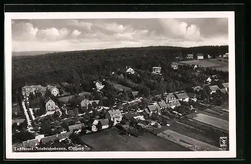 AK Friedrichsbrunn /Ostharz, Ortsansicht aus der Vogelschau