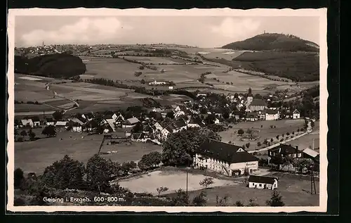 AK Geising i. Erzgeb., Ortsansicht mit Schützenhaus