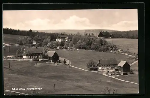 AK Schellerhau im Erzgebirge, Häuser aus der Vogelschau
