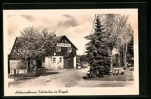 AK Schellerhau im Erzgeb., Ansicht Oberer Gasthof, Konsum-Gaststätte