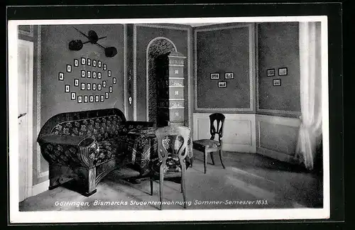 AK Göttingen, Bismarcks Studentenwohnung Sommer-Semester 1833
