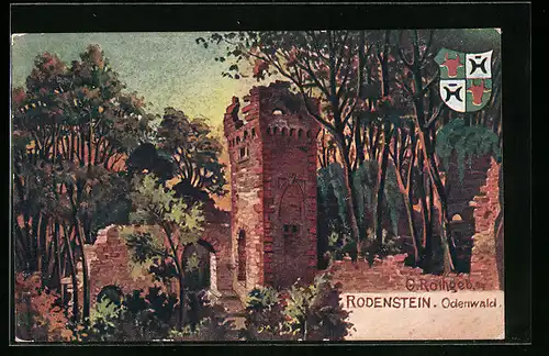 AK Rodenstein /Odenwald, Blick auf Burg