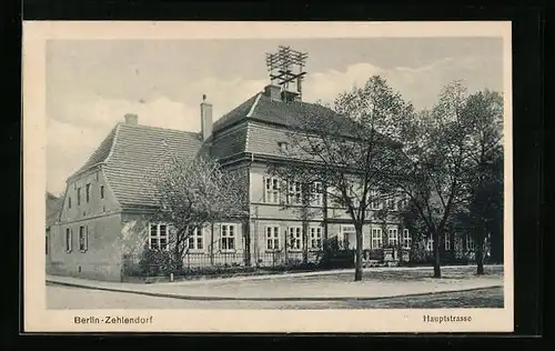 AK Berlin-Zehlendorf, Hauptstrasse mit Blick auf Haus