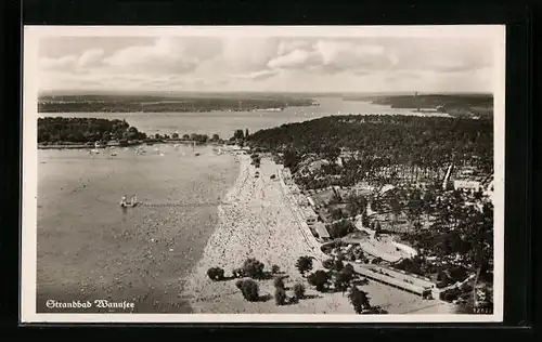 AK Berlin-Wannsee, Strandbad mit Besuchern