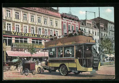 AK Berlin, Automobilomnibus Unter den Linden