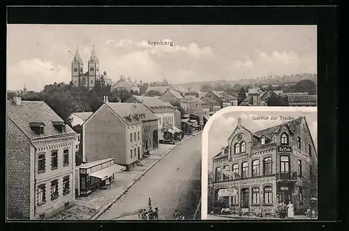 AK Arenberg, Gasthof zur Traube, Strassenpartie mit Geschäften