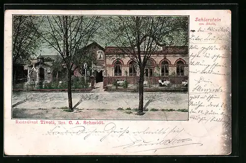 AK Schierstein am Rhein, Restaurant Tivoli von C. A. Schmidt