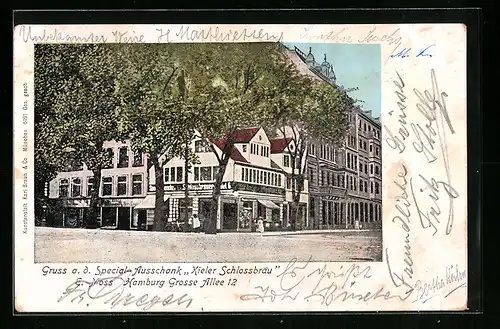 AK Hamburg-St.Georg, Gasthaus Kieler Schlossbräu, Grosse Allee 12