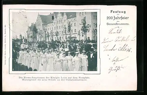 AK Berlin-Tiergarten, Festzug zur 200-Jahrfeier des Gesundbrunnens