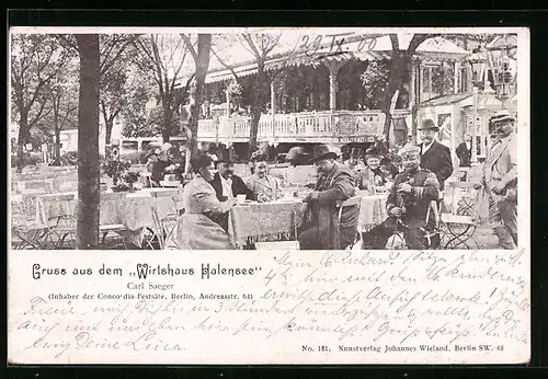AK Berlin, Wirtshaus Halensee, Inh.: Carl Saeger