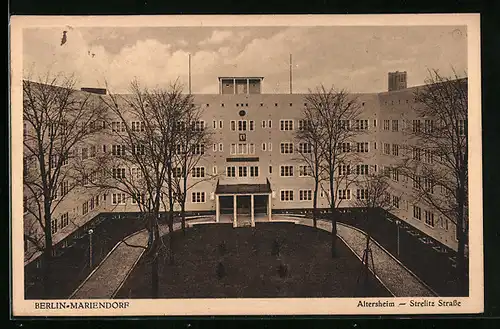 AK Berlin-Mariendorf, Altersheim im Bauhausstil, Strelitz Strasse