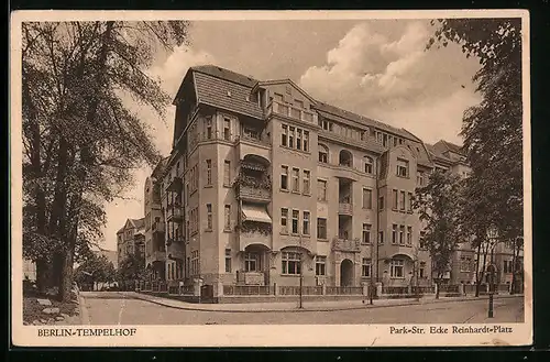 AK Berlin-Tempelhof, Park-Strasse Ecke Reinhardt-Platz