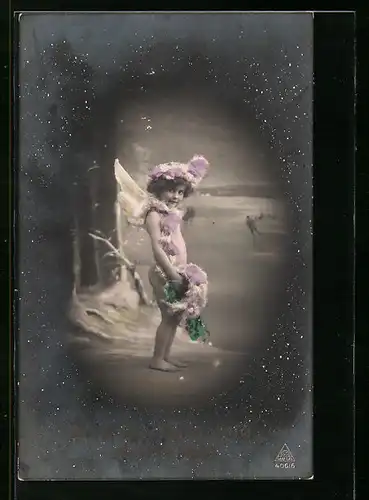 AK Neujahrsengel gratuliert zum neuen Jahre