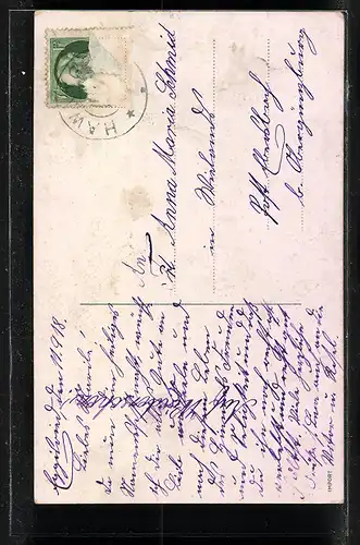 AK Glückwünsche zum Namenstag, Mädchen mit Blumen