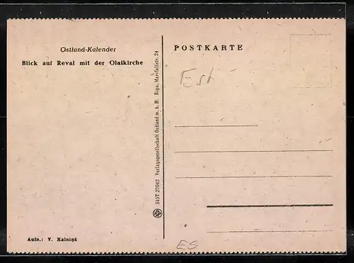 AK Reval, Blick zur Olaikirche