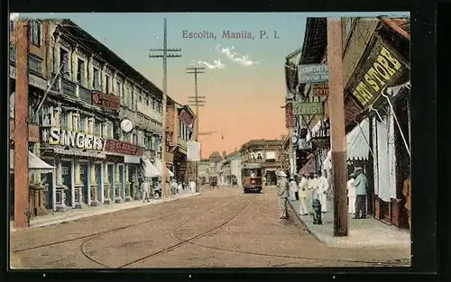 AK Manila, Escolta, Strassenbahn