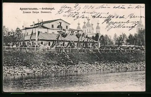 AK Archangel, Gasthaus am Fluss, Kirche