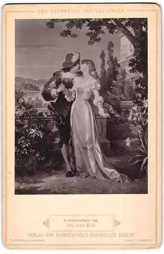 Fotografie Der Trompeter von Säckingen, Gemälde Der erste Kuss nach C. Schweninger jun.