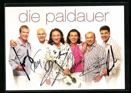 AK Musiker der Band die Paldauer, original Autograph
