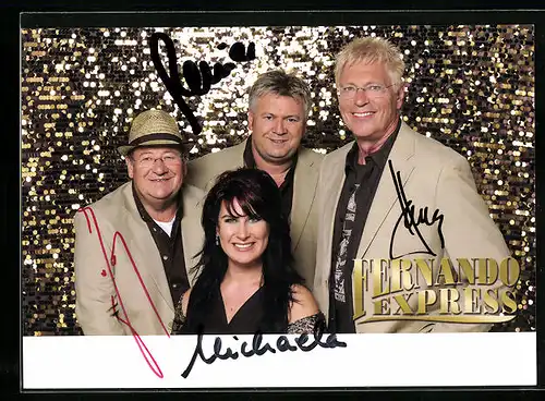 AK Musiker der Band Fernando Express, original Autograph
