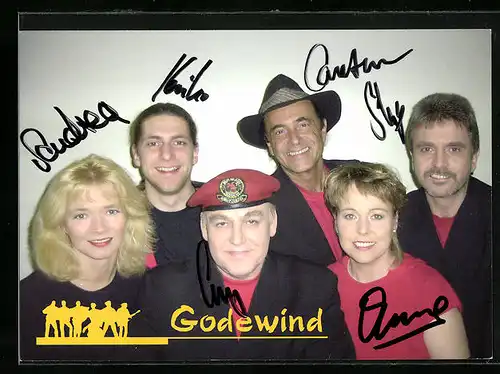 AK Musiker der Gruppe Godewind, original Autograph