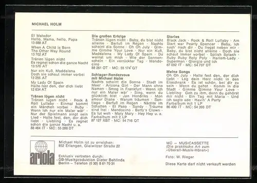 AK Musiker Andreas Holm posiert auf einem Sessel, original Autograph