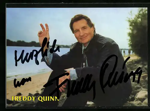 AK Musiker Freddy Quinn, original Autograph
