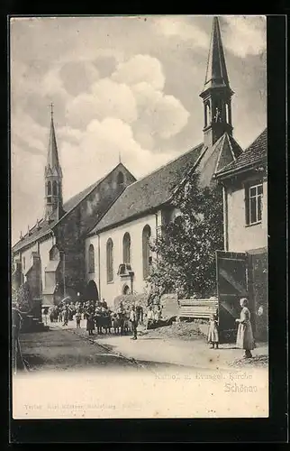 AK Schönau, Kathol. und Evangel. Kirche