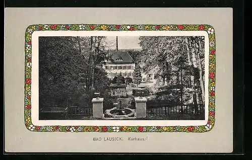 AK Bad Lausick, Kurhaus mit Gartenanlagen