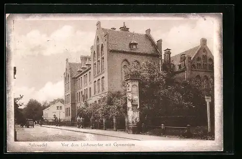 AK Salzwedel, Vor dem Lüchowertor mit Gymnasium