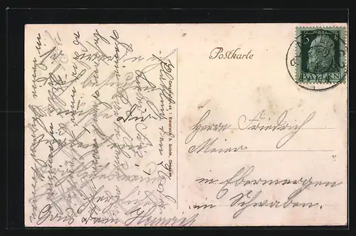 AK Plattling, Ludwig-Platz, Kirche