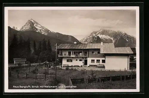 AK Strub, Hotel Haus Bergluft, Watzmann und Hochkalter