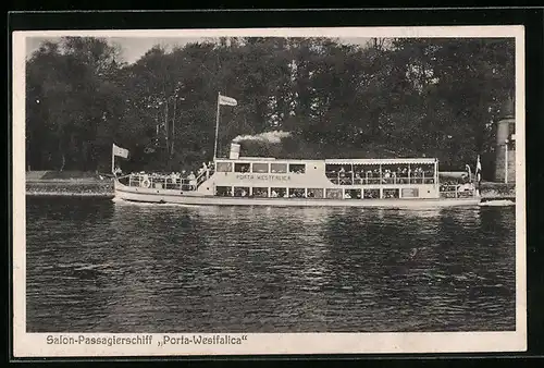 AK Salon-Passagierschiff Porta-Westfalica