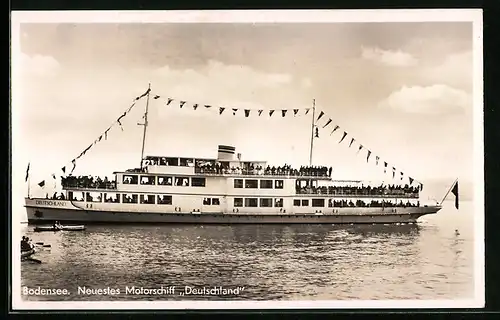 AK Bodensee, Neuestes Motorschiff Deutschland, Flaggengala