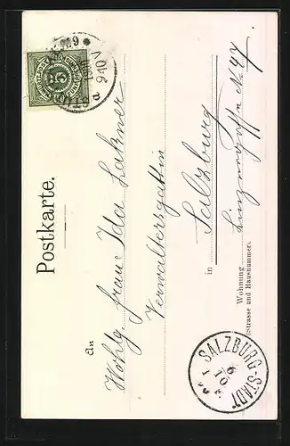 Künstler-AK Stuttgart, Turmhaus in Alt-Stuttgart