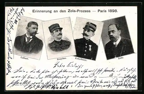 AK Zola-Prozess, Paris 1898, Beteiligte der Dreyfus-Affäre